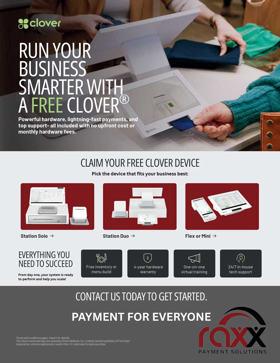 Free clover promotion from Raxx payment systems